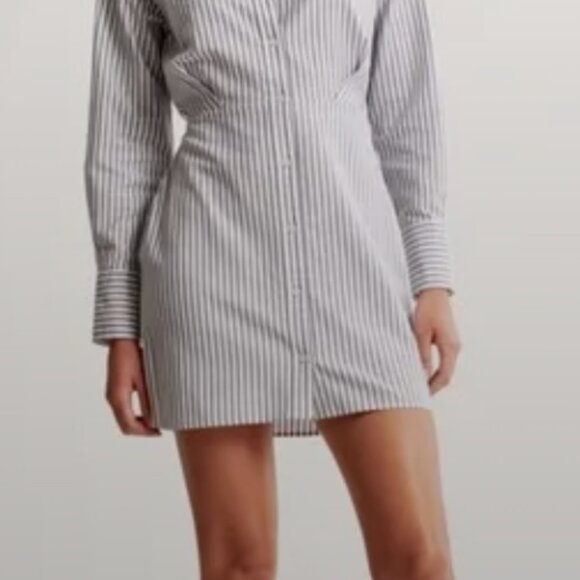 NWT - Abercrombie & Fitch Striped Mini Dress - Blue & White - Women's Large - Picture 1 of 6
